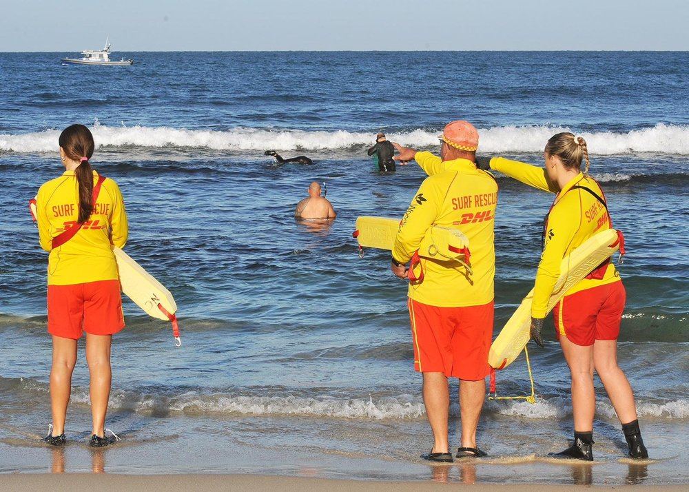 North Cott patrollers watching swimmers from the water’s edge